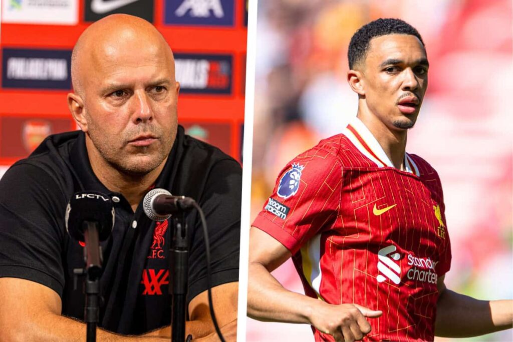 Arne Slot shows he’s a big Trent Alexander-Arnold fan as Liverpool’s internationals return