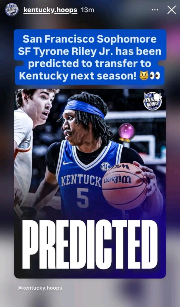 San Francisco has been predicted to transfer to Kentucky next season but this is the shocking situation that will make you…. See more